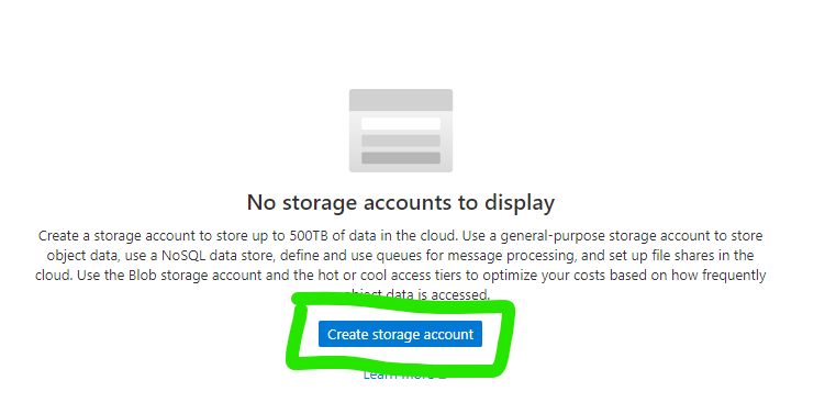 Create Storage Account