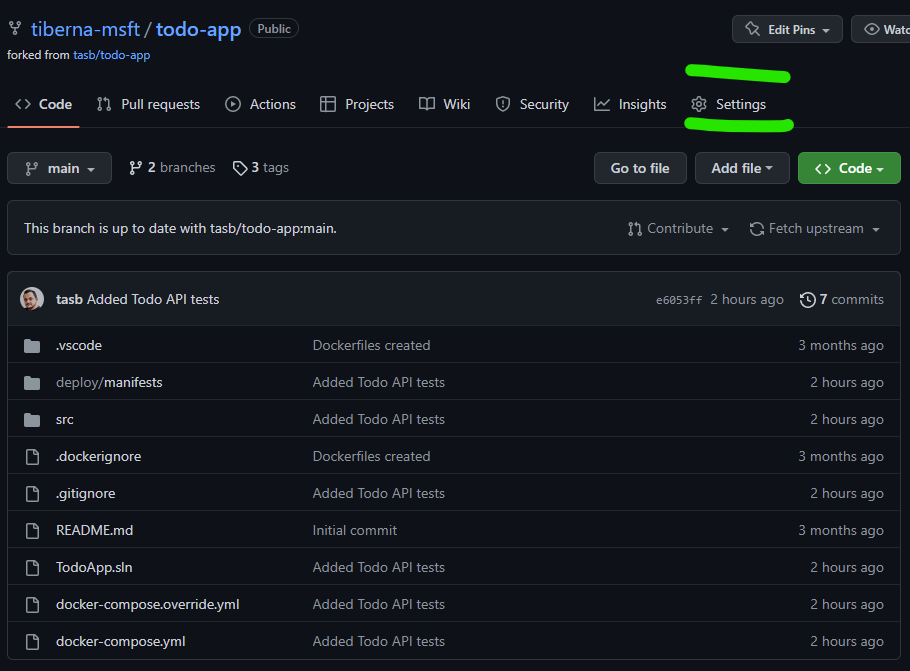 Settings Option