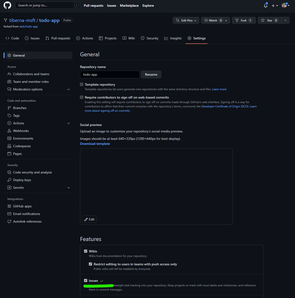Enable Issues